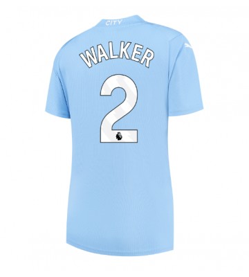 Manchester City Kyle Walker #2 Hjemmebanetrøje Dame 2023-24 Kort ærmer